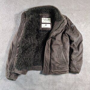 VTG Abercrombie & Fitch Adirondack Jacket Men M Brown Faux Fur Lined Y2K